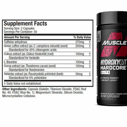 MUSCLETECH - HYDROXYCUT HARDCORE ELITE 100 CAPS