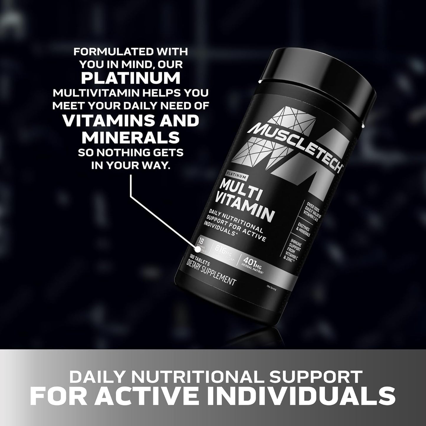MUSCLETECH - PLATINUM MULTIVITAMIN 180 TABLETAS