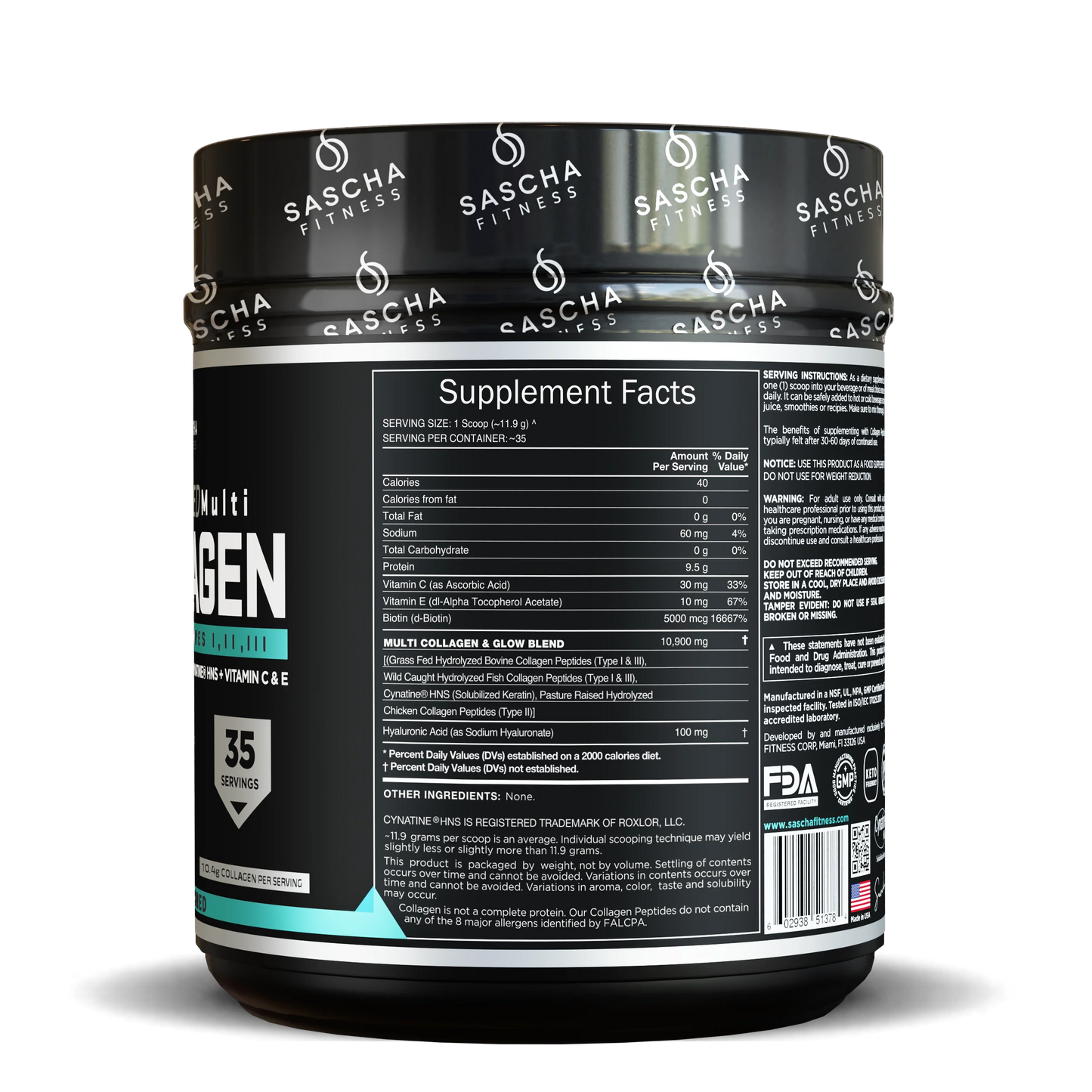 SASCHA FITNESS - HYDROLYZED MULTI COLLAGEN 416,5 GR