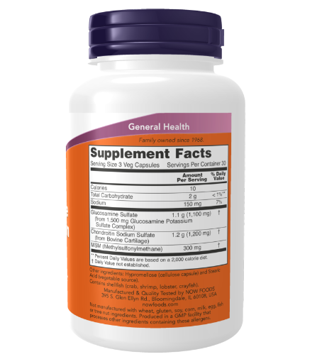 NOW-GLUCOSAMINE & CHONDROITIN- 90 CAPS