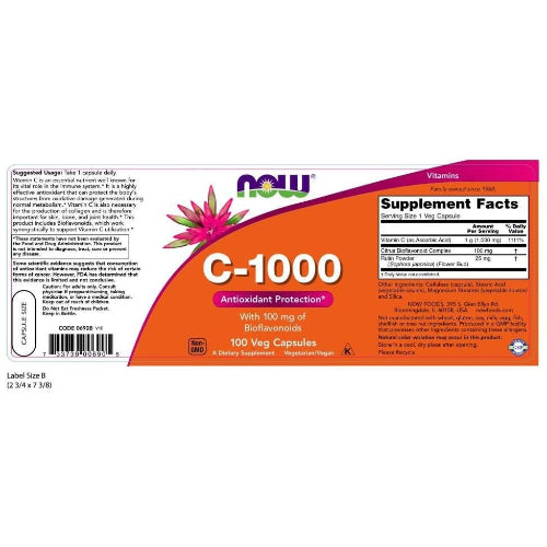 NOW - VITAMINA C-100 - (100 CAPS.)