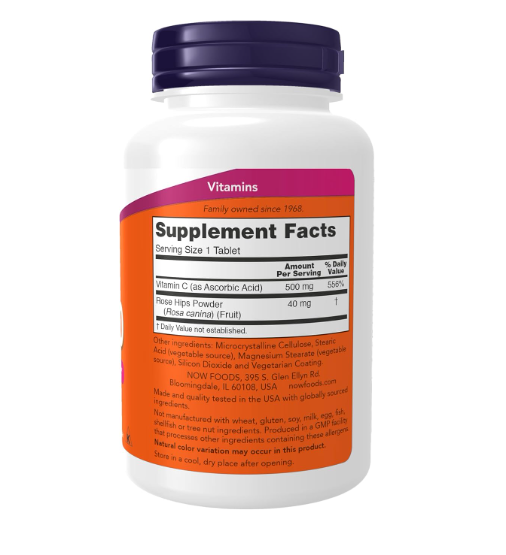 NOW - VITAMINA C-500 - (250 TABLETS.)