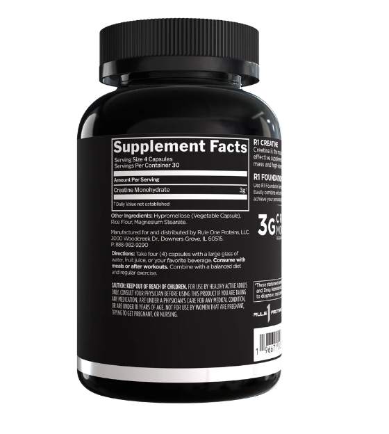 RULE 1 - CREATINA MONOHIDRATADA EN CÁPSULA 120 (30SERV)