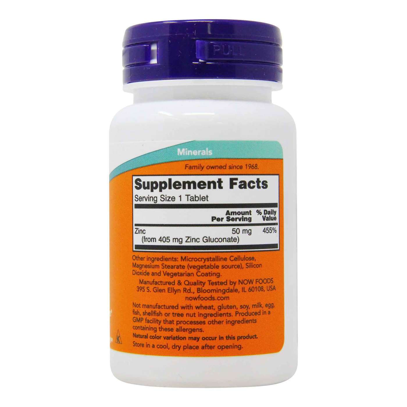 NOW - ZINC 50MG (100 TABLETAS)