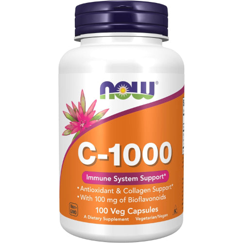 NOW -  VITAMINA C-100  CON BIOFLAVONOIDS - (100 CAPS.)