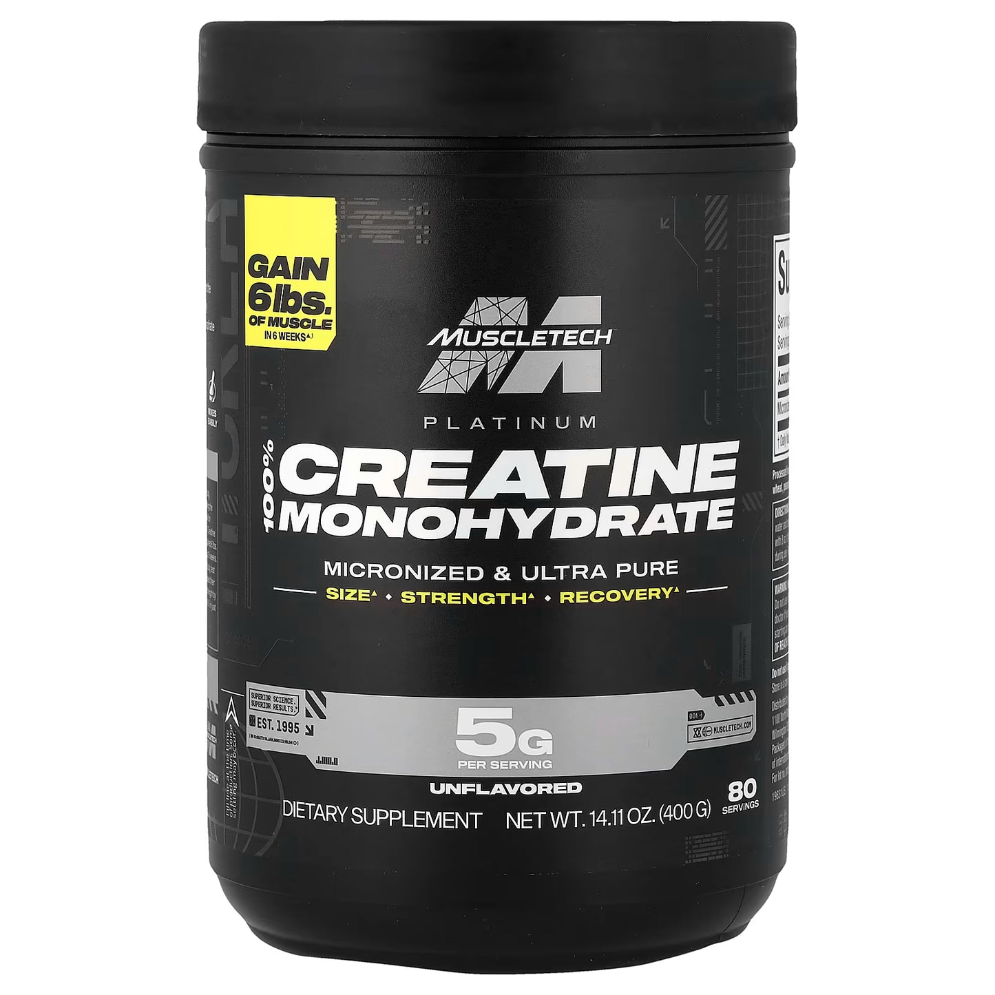 MUSCLETECH - CREATINA PLATINUM - 400G (80 SERV).
