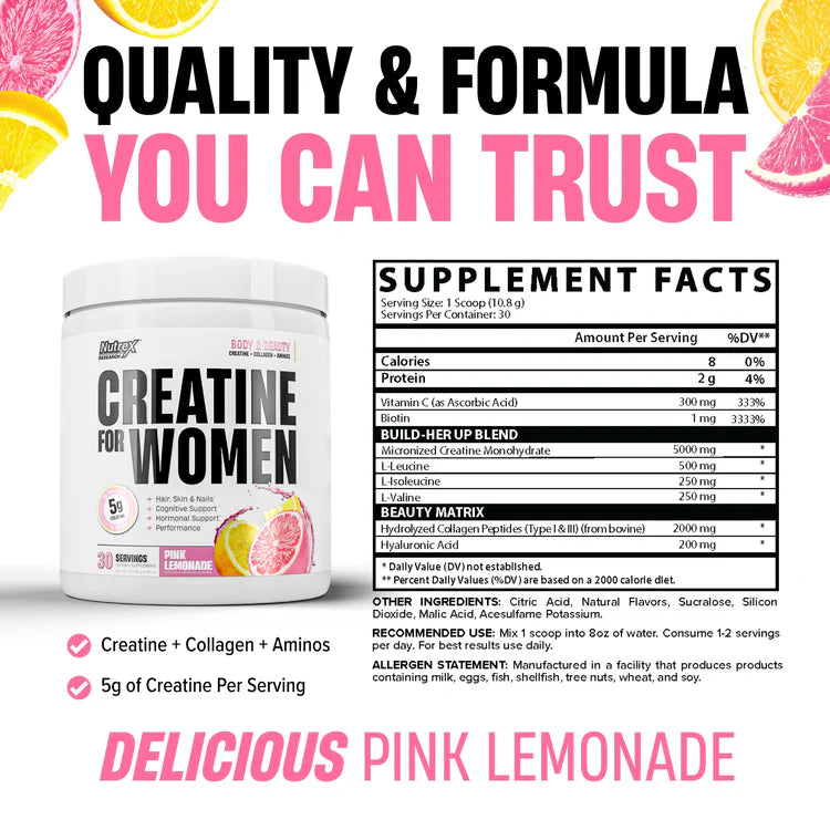 NUTREX - CREATINA FOR WOMEN 314.98GR - (30SERV)