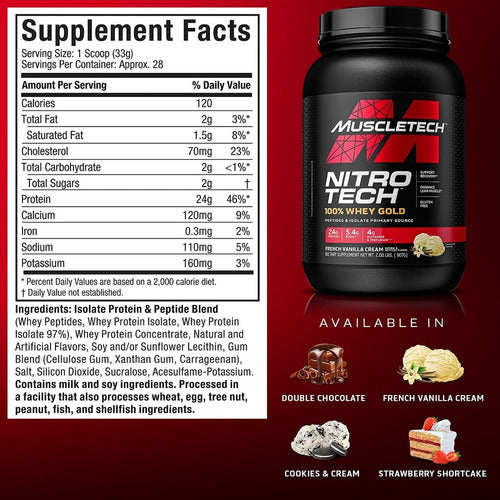 MUSCLETECH - NITRO TECH WHEY GOLD - 2,0 LBS (28 SERV).