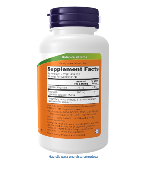 NOW - GOTU KOLA 450MG -(100CAPS)