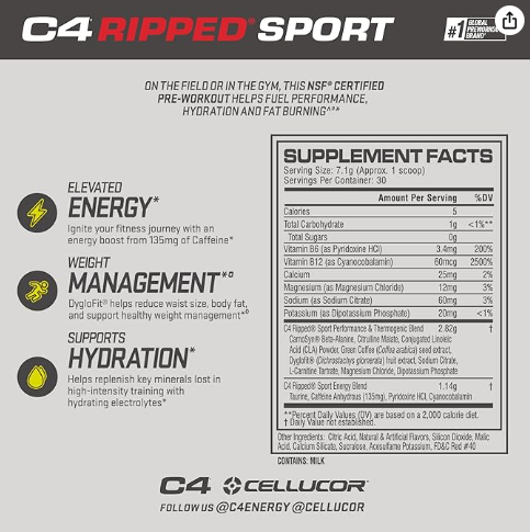 CELLUCOR - C4 RIPPED - (30 SERV).