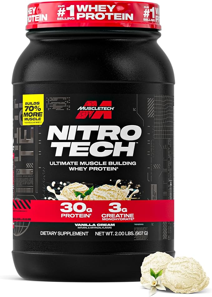 MUSCLETECH - NITRO TECH - WHEY PROTEIN -  2LBS (22 SERV).