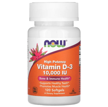 NOW - VITAMINA D 3 - (10.000 IU) 120 CAPS