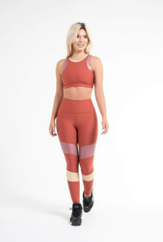 BURNING CONJUNTO LEGGINS - BAHAMAS - TERRACOTA