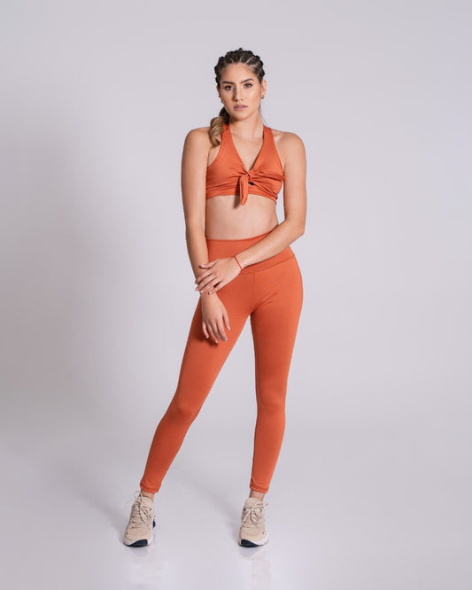 BURNING CONJUNTO LEGGINS LAZO - NARANJA