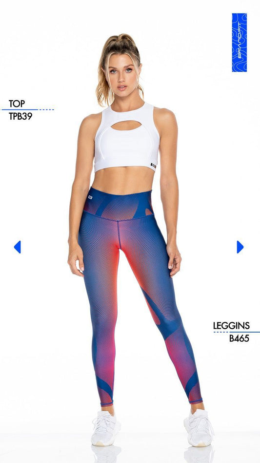 BRANDFIT LEGGINS SUBLIMADA - AZUL Y ROSADO